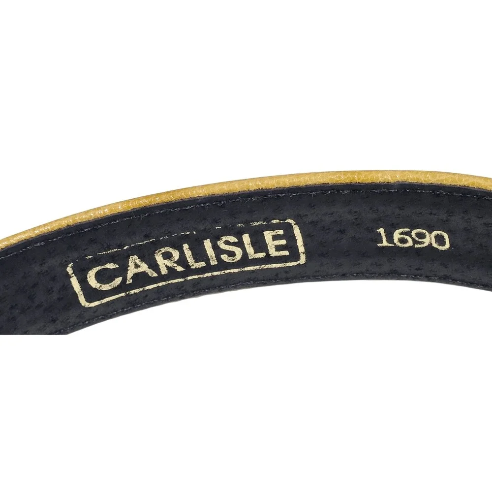 Carlisle Belt Womens Small vintage90,YellowLeather‎ Gold Sculptural Buckle Exc